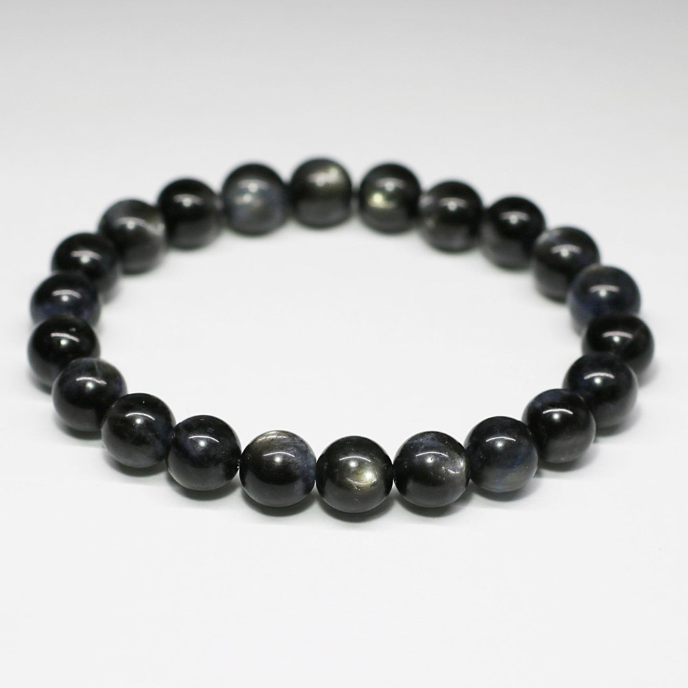 高品質]ブラックスターアクアマリンブレスレット（約9mm玉） - 埼玉県