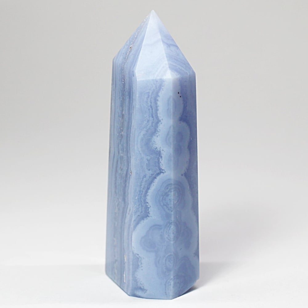 南アフリカ産]ブルーレースアゲートポリッシュポイント/空色縞瑪瑙