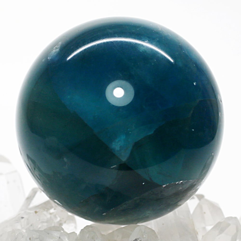 高品質]ブルーグリーンフローライト丸玉/スフィア（球体直径57.9mm