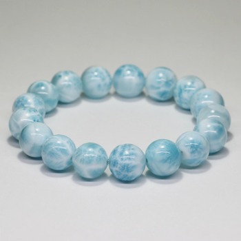 高品質]ラリマーブレスレット（約12.5mm玉） - 埼玉県吉川市の天然石