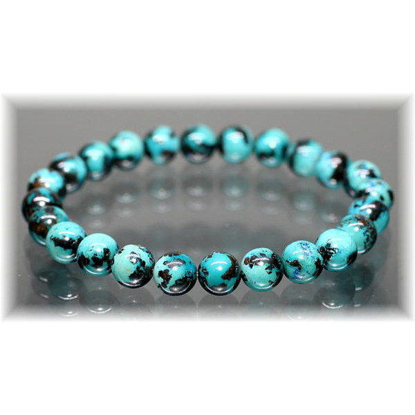 最高品質]ブルーグリーンクリソコラブレスレット（約8mm玉） - 埼玉県