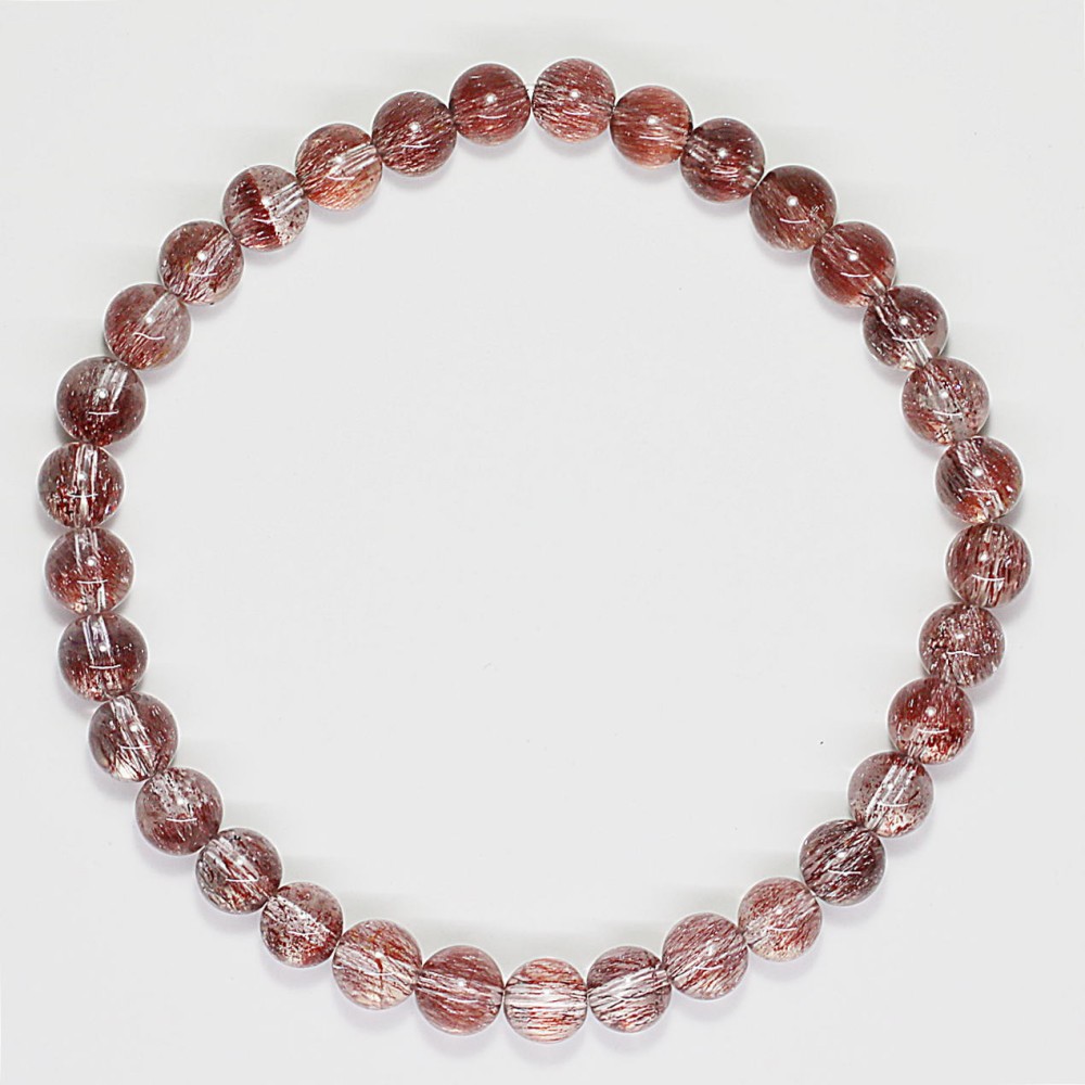 高品質++]スーパーセブンブレスレット/レッド系（約5.5mm玉・レピ