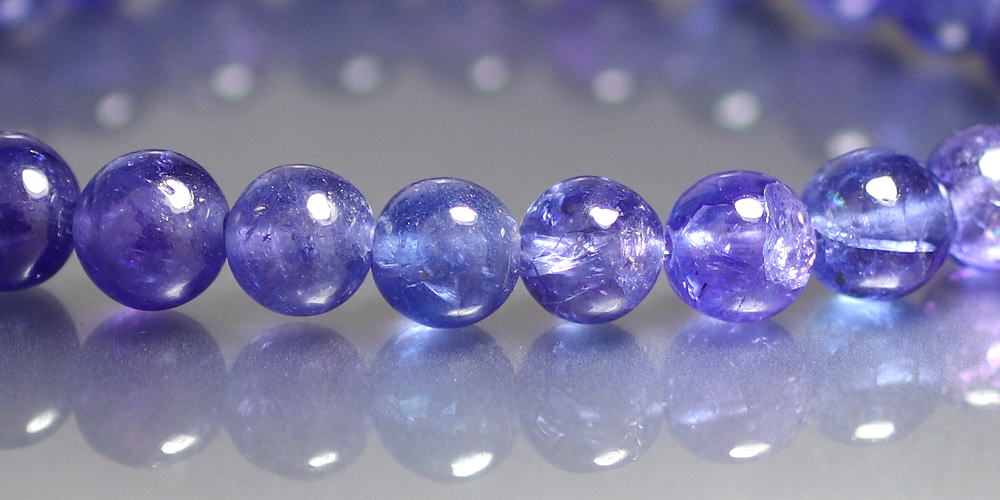 特別価格/トップクォリティ]宝石質タンザナイトブレスレット（約8mm玉