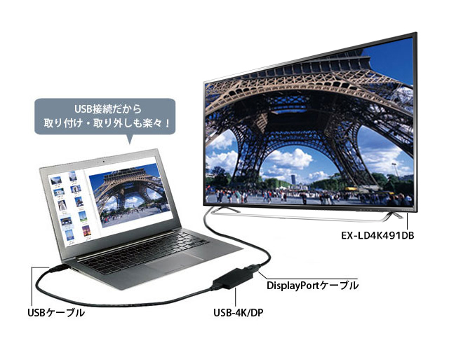 EX-LD4K491DB | 4K対応49型（可視領域48.5型） ワイド液晶ディスプレイ