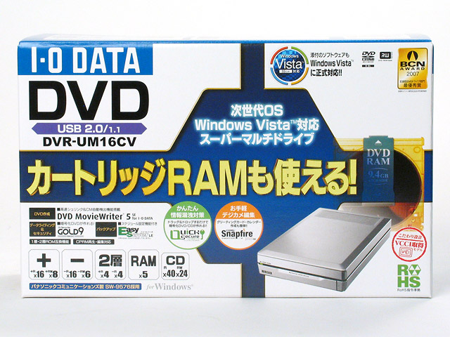 DVR-UM16CV 仕様 | ポータブルDVDドライブ | アイ・オー・データ機器