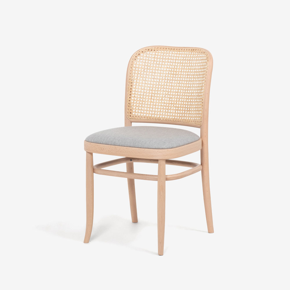 秋田木工 ダイニングチェア（肘付き）「712A-RU」ブナ材 白木塗装色/張