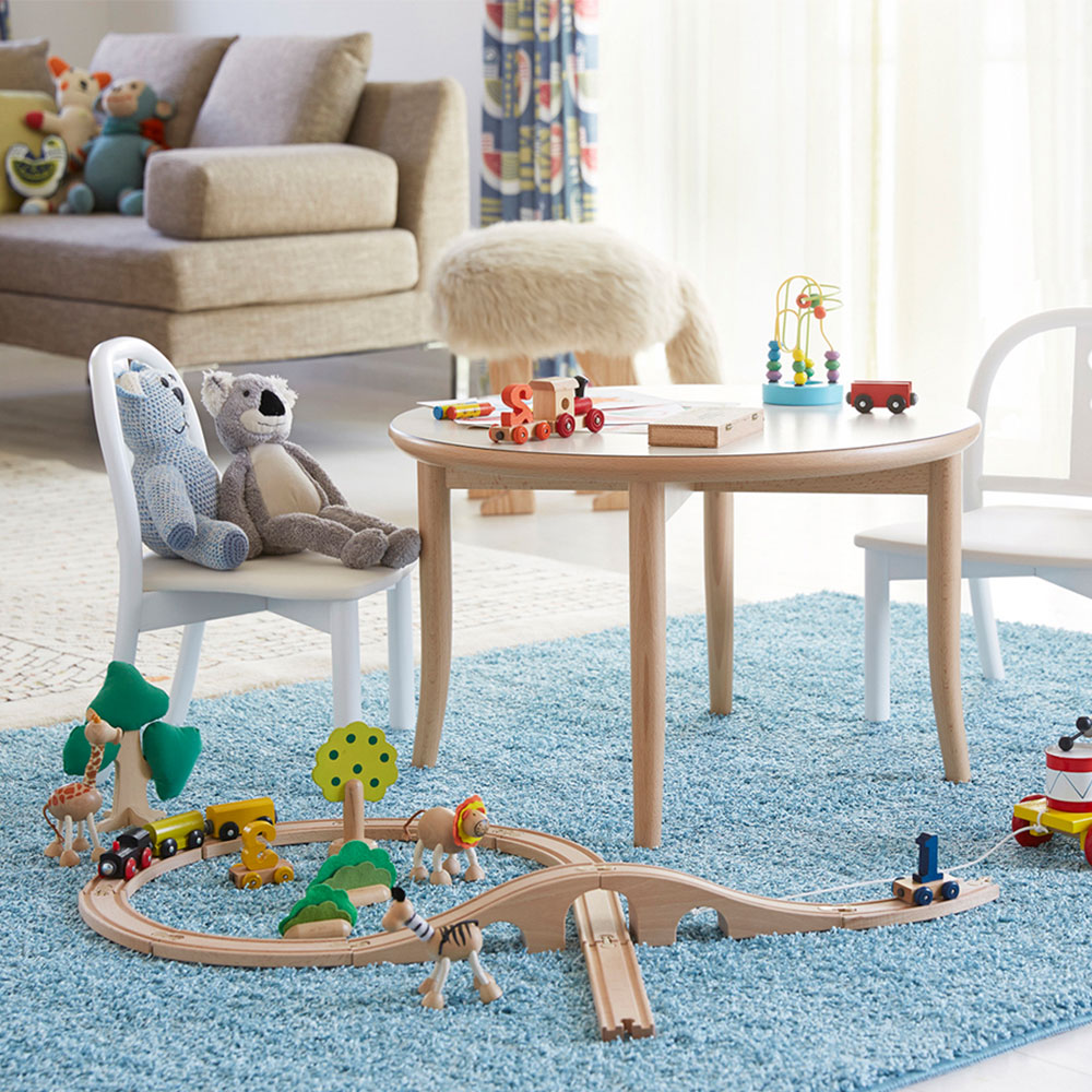 秋田木工 キッズテーブル 「T-101」ブナ材ナチュラル色 天板メラミン