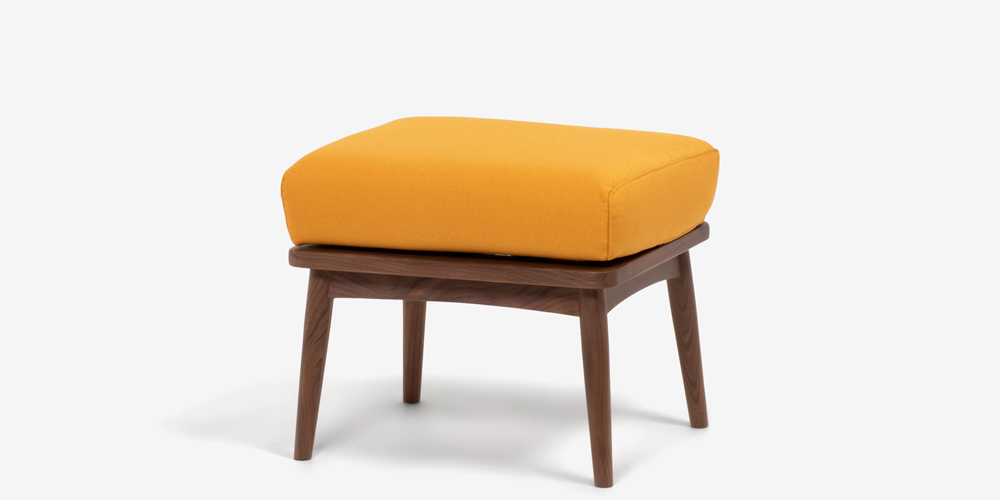 オットマン「シネマ N2」ウォールナット材 カバーリング仕様 布全9色