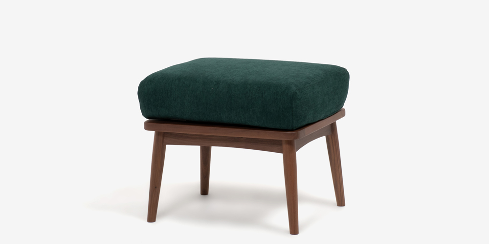 オットマン「シネマ N2」ウォールナット材 カバーリング仕様 布全9色