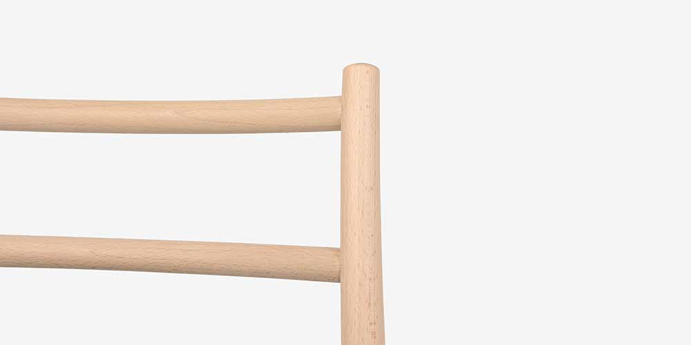 秋田木工 ダイニングチェア「ルフト」ブナ材白木塗装 張地 布#スチール