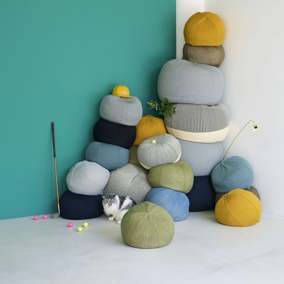 MINI PUUF MELANGE Asian blue｜1人掛け｜IDEE SHOP Online