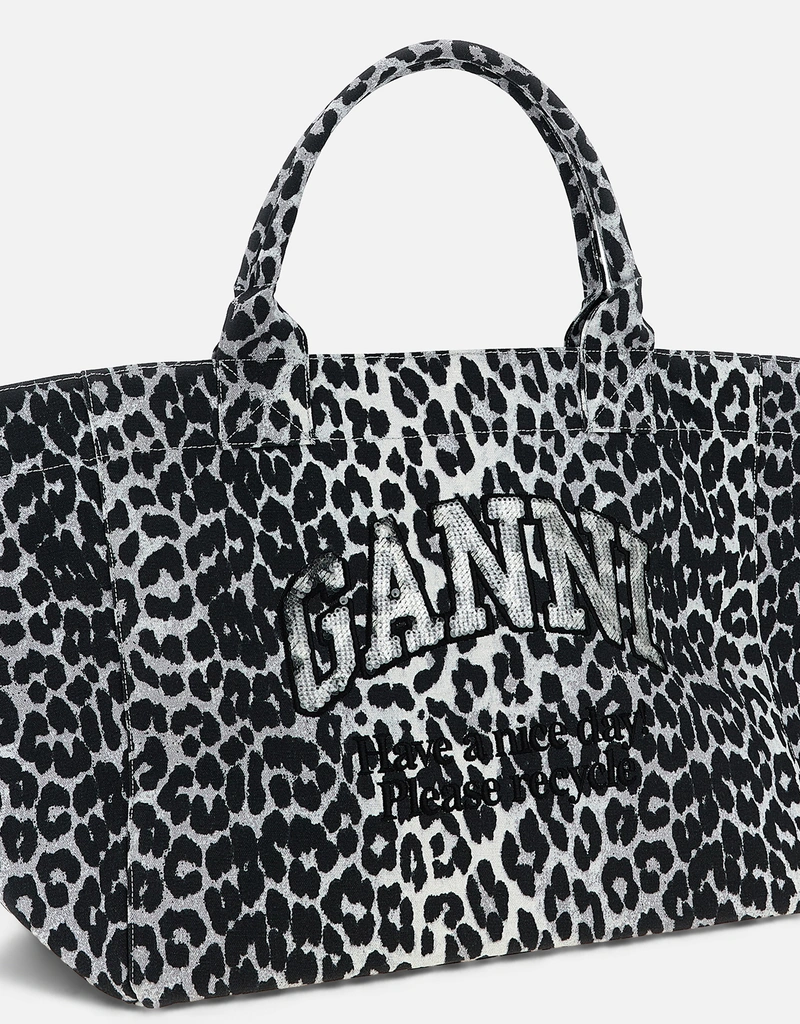 Ganni XXLヒョウ柄スパンコールトートバッグ () IFCHIC.COM
