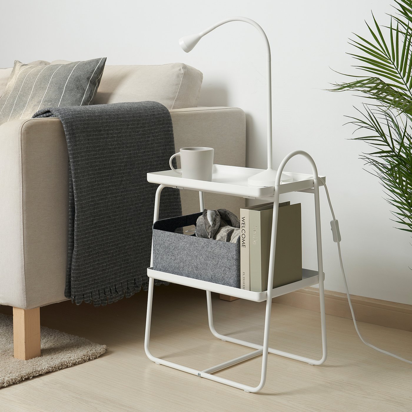 HATTÅSEN ハットーセン サイドテーブル/シェルフユニット, ホワイト - IKEA