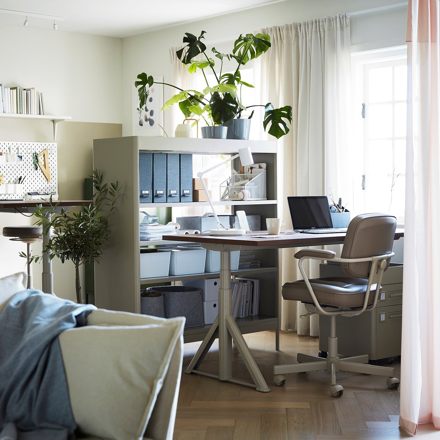 IDÅSEN イドーセン デスク 昇降式, ブラウン/ベージュ, 160x80 cm - IKEA