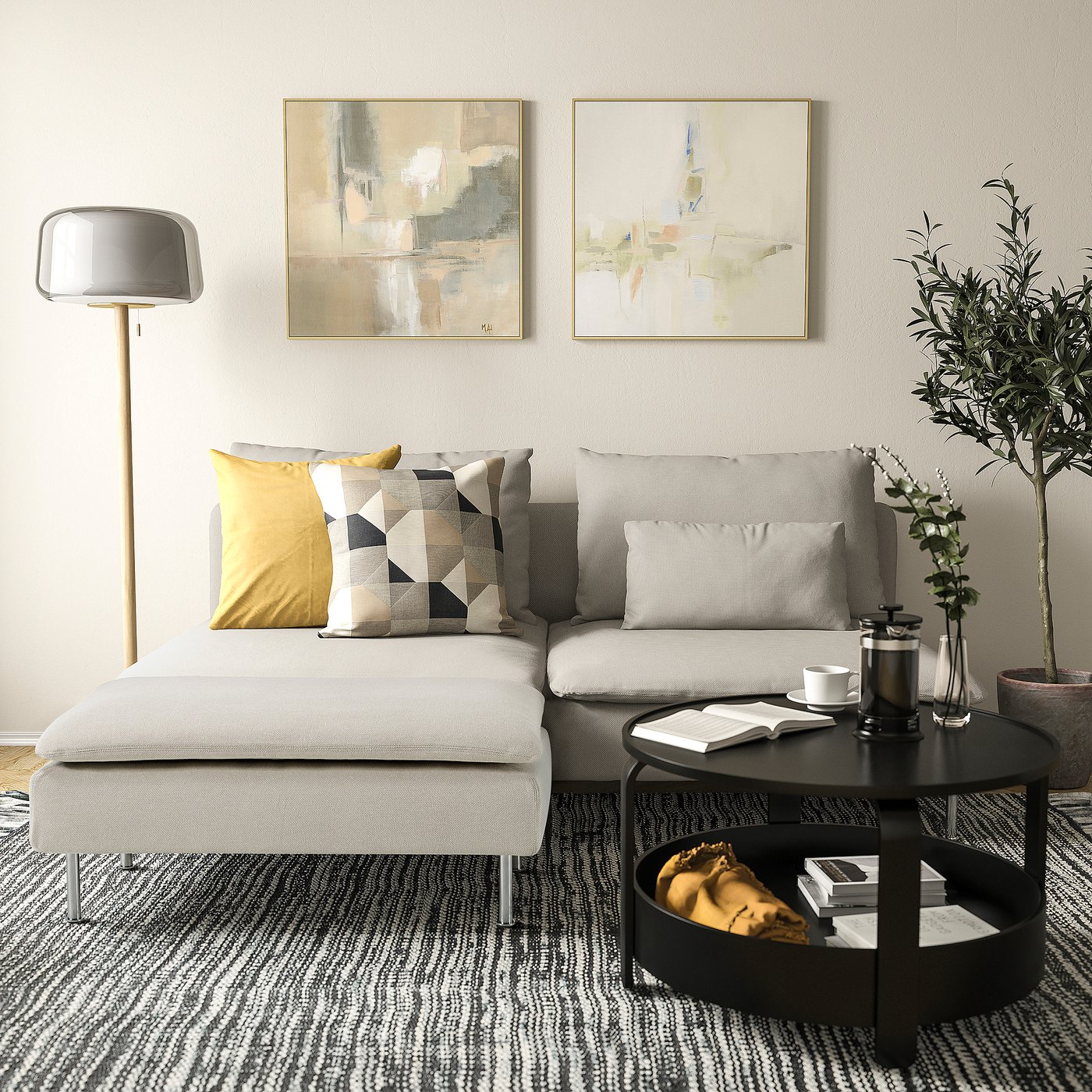 SÖDERHAMN ソーデルハムン オットマン, フリードトゥナ ライトベージュ