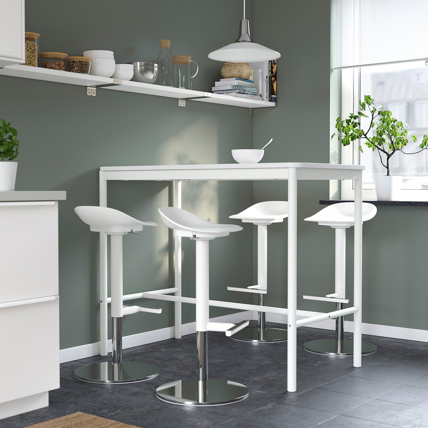 JANINGE bar stool, white, 297/8