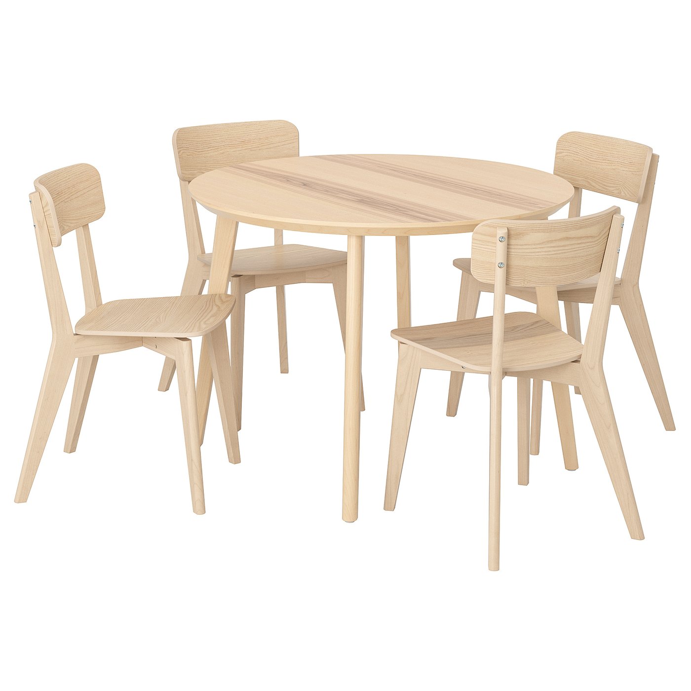 LISABO / LISABO table and 4 chairs, ash veneer/ash, 413/8