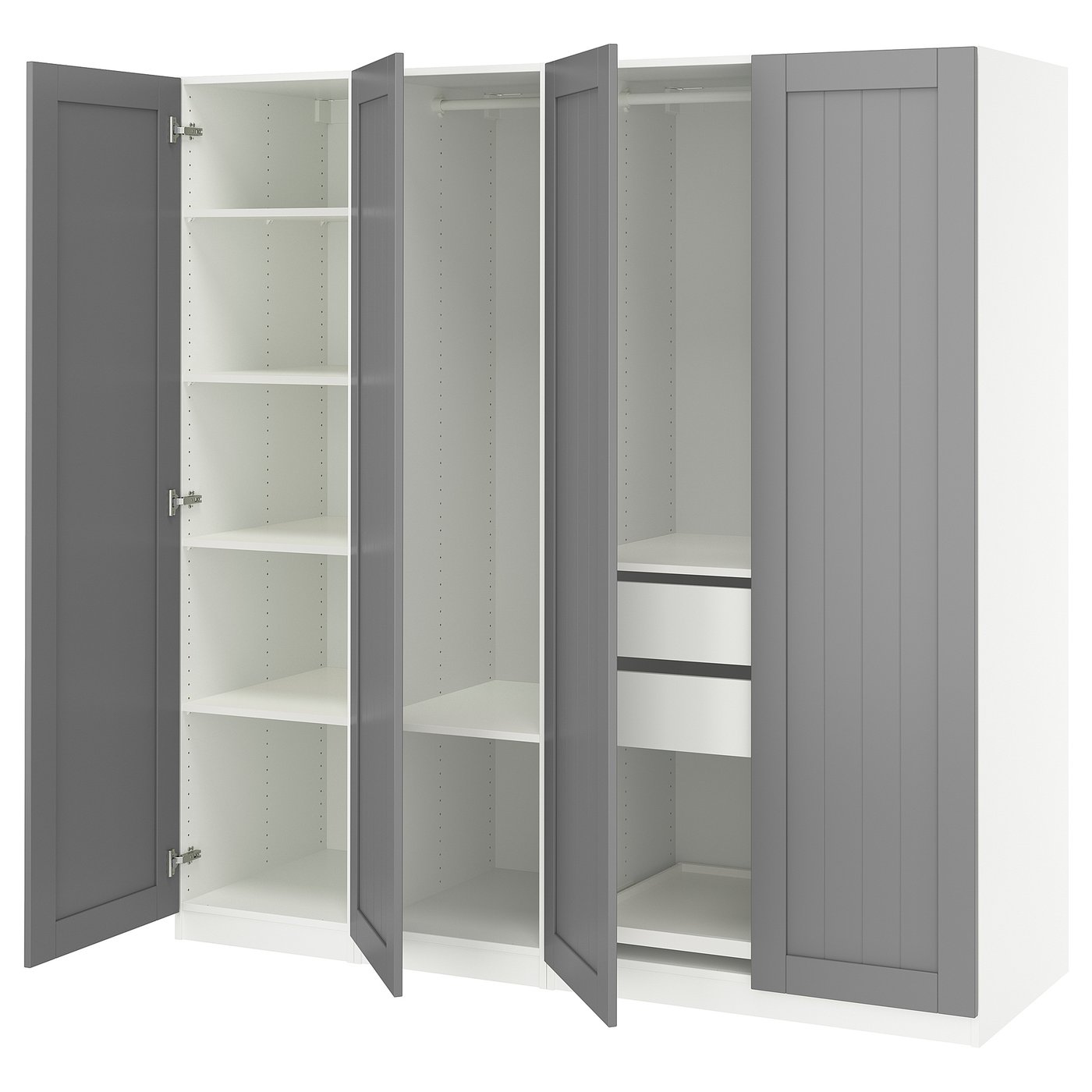 PAX / GULLABERG wardrobe combination, white/gray, 783/4x235/8x791