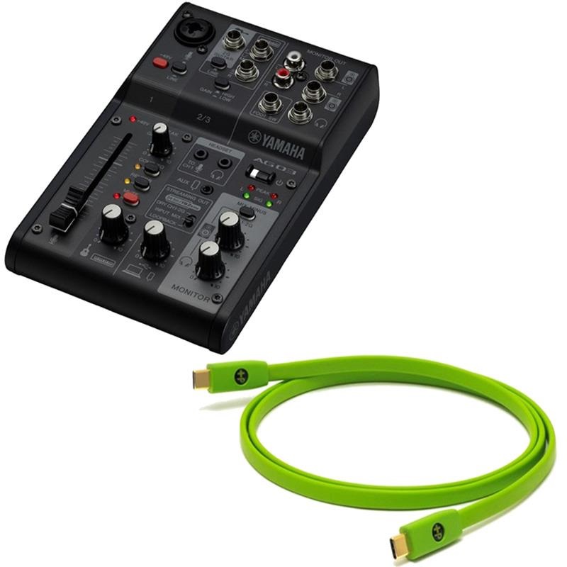 YAMAHA AG03MK2 B + OYAIDE製高品質USBケーブルセット (ヤマハ)(USB