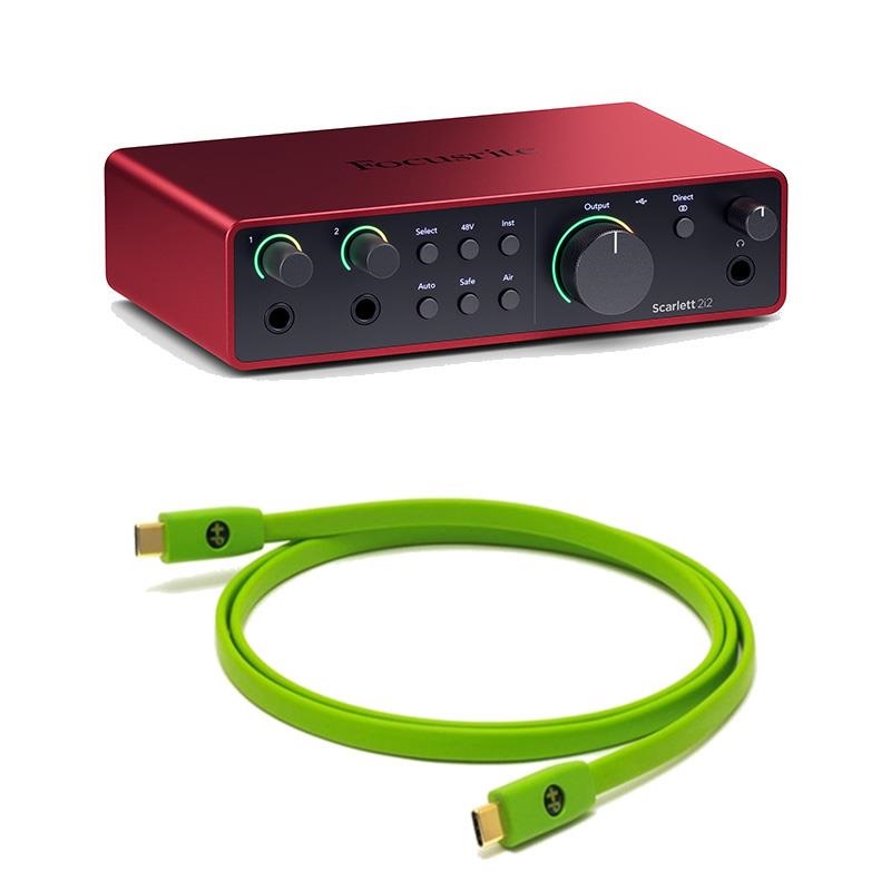 Focusrite Scarlett 2i2 gen4 + OYAIDE製高品質USBケーブルセット(Type