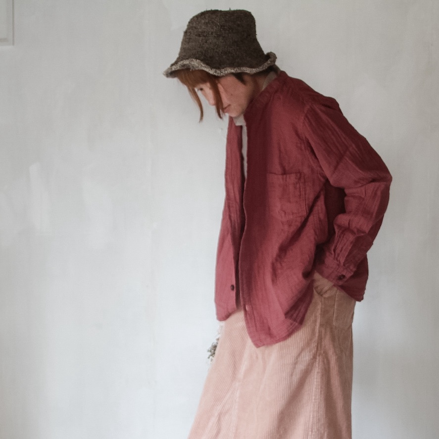 ガーゼシャツ | 小豆色 - ISTIST -草木染めの服- naturalcolor/design