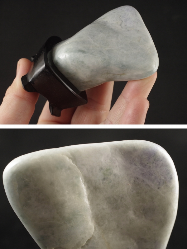 糸魚川産ラベンダー翡翠 原石磨き114g 天然石販売 名取貴石 天然石