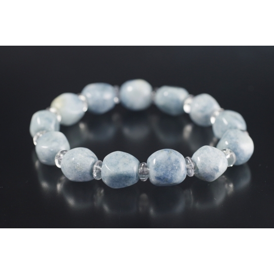 糸魚川産青翡翠ゴムブレスレット 天然石ブレスレット販売 名取貴石