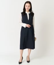 小さいサイズ]キーネックノースリーブワンピース(セットアップ対応