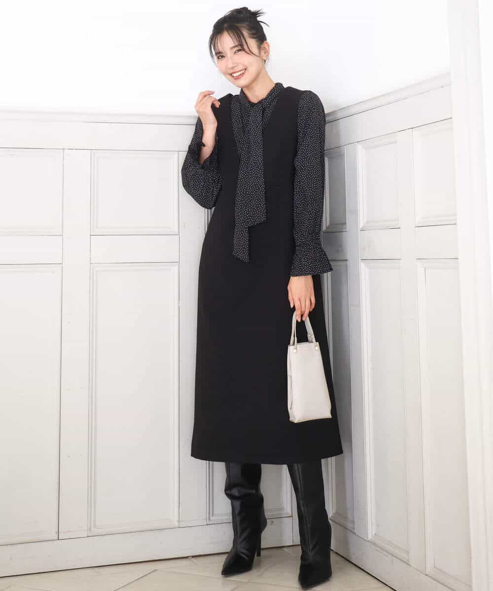 未使用級✨ソージュ ウールライクジャンパースカート ブラック M 現行