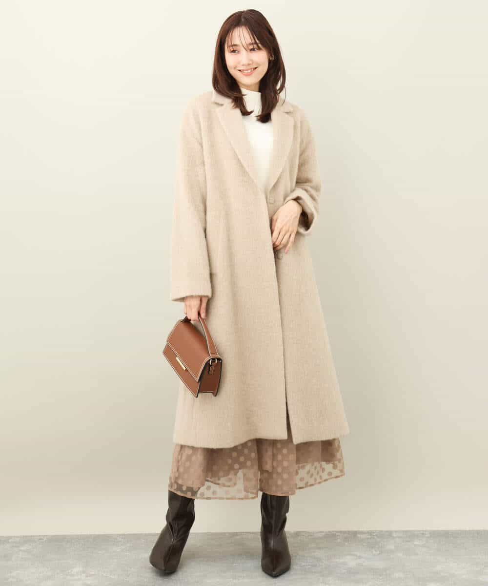 モヘヤループカットシャギー ロングチェスターコート(チェスターコート