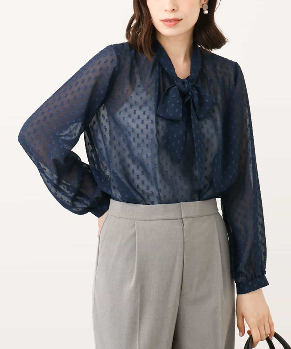ドットシアーボウタイブラウス/洗える(ブラウス・シャツ) | OFUON le