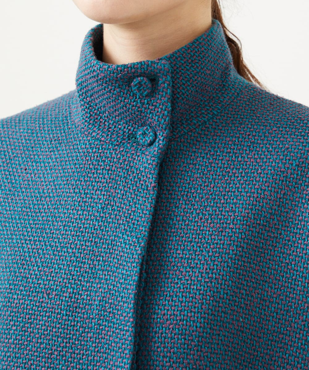 スタンドカラーツイードショートコート(その他のコート・ブルゾン