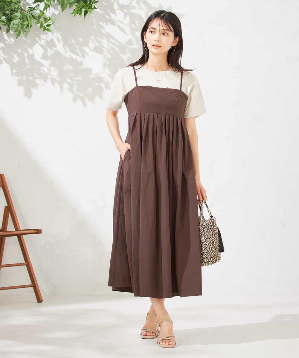 接触冷感/洗える】タックフレアキャミワンピース(ワンピース) | a.v.v