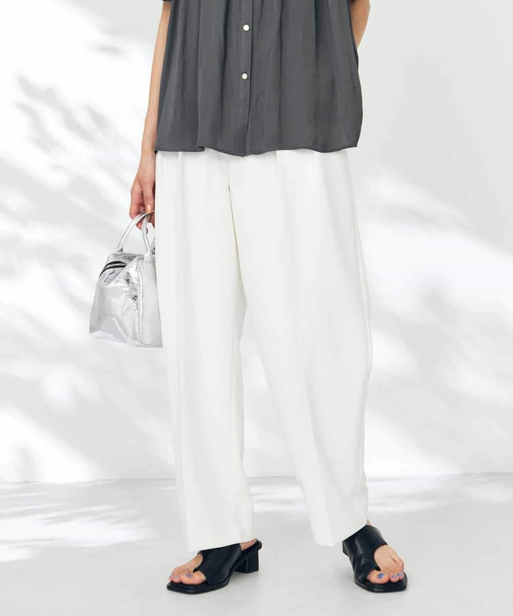 洗える】タックワイドテーパードパンツ【WEB限定】(フルレングスパンツ