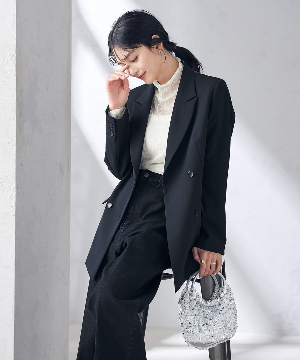 洗える/イージーケア/ストレッチ】ダブルクロスダブルブレスト