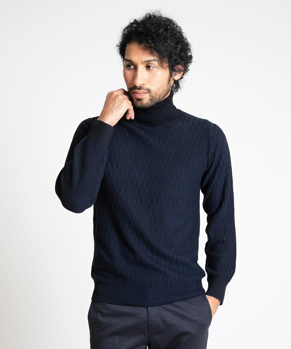 矢羽根柄 タートルネックニット(ニット・セーター) | MICHEL KLEIN