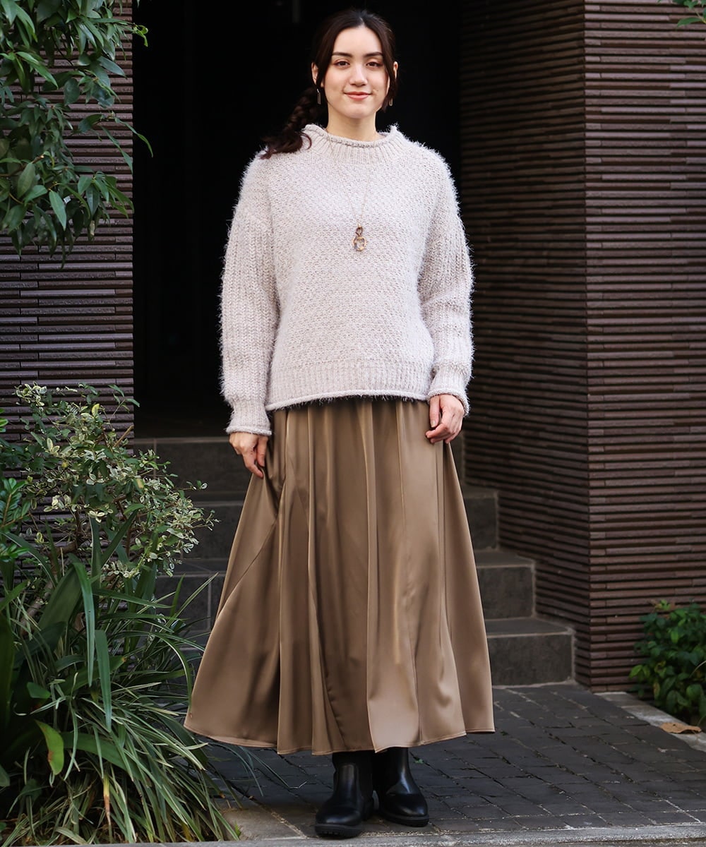 大きいサイズ】サテンフレアスカート(ロング・マキシ丈スカート