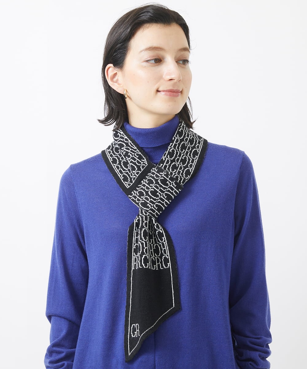 GRロゴ細幅ニットスカーフ(ストール・マフラー・スヌード) | GEORGES