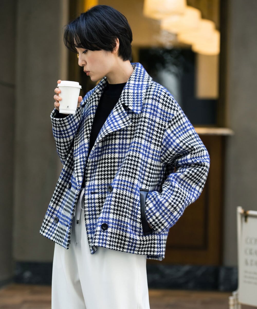 千鳥柄ツイードショートPコート(その他のジャケット・スーツ