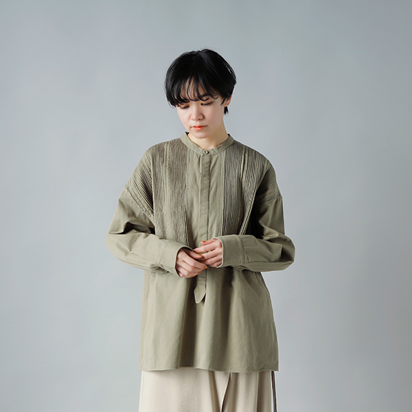 Pheeta(フィータ)コットンバンドカラー切替シャツ“Luisa” ph20cl-08