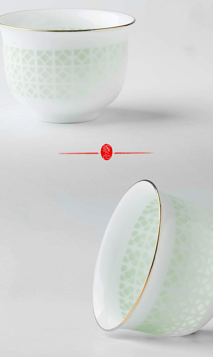 IwaiLoft【愛着を感じる・華】透かし彫り蛍手 盃 湯飲み ティーコップ