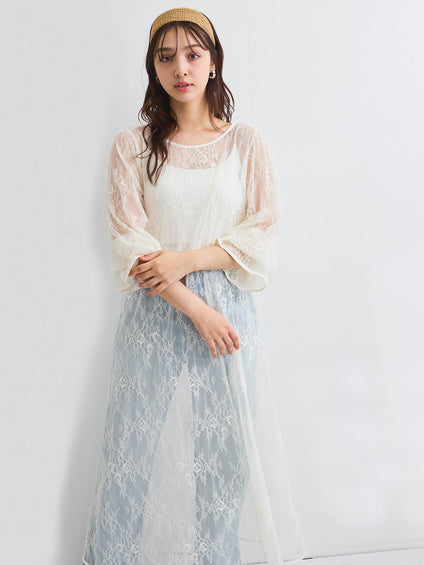 シアーストレッチレースワンピース≪洗濯機で洗える≫ | QUEENS COURT
