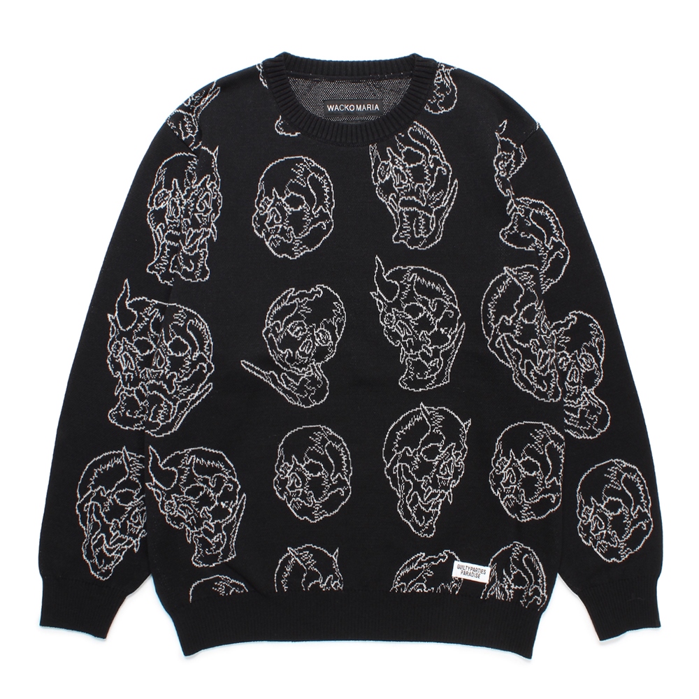 WACKO MARIA/56 TATTOO STUDIO / JACQUARD KNIT SWEATER（BLACK