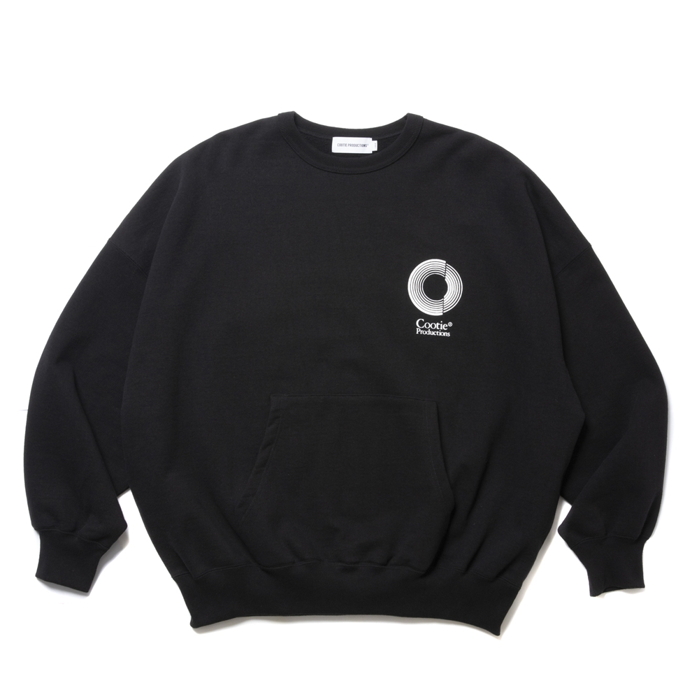 COOTIE PRODUCTIONS/Open End Yarn Heavy Oz Sweat Crew（Black