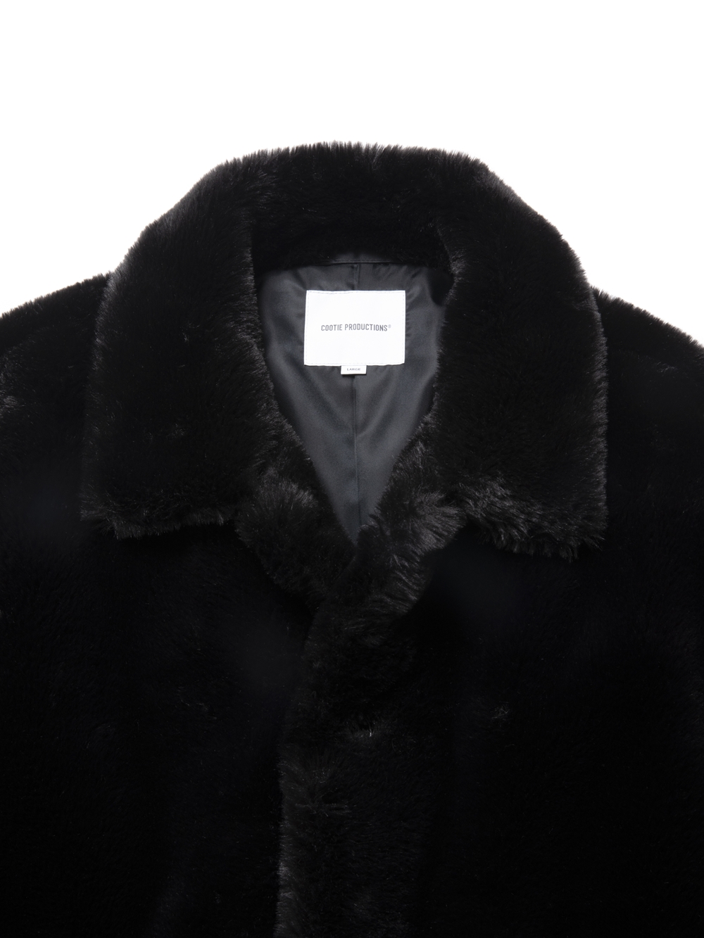 COOTIE PRODUCTIONS/Faux Fur Car Coat（Black）［フェイクファーカー