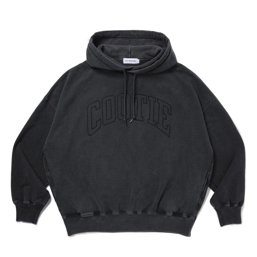 COOTIE PRODUCTIONS/Pigment Dyed Open End Yarn Sweat Hoodie（Black