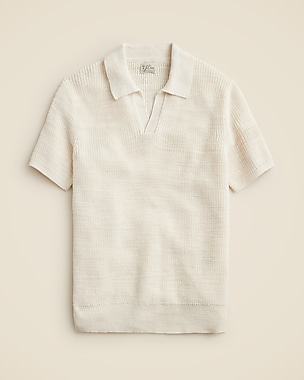 Short-sleeve Cotton Piqué-stitch Sweater For Men | J.Crew