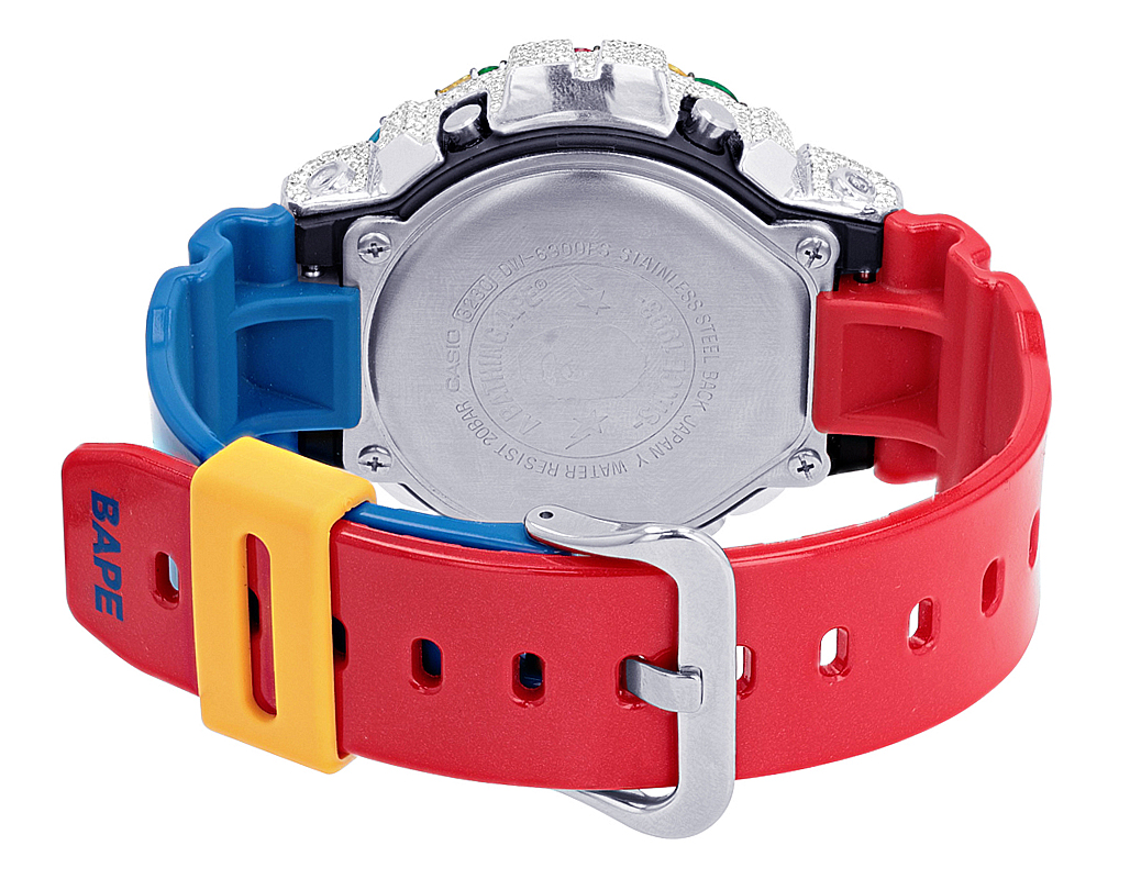 Bathing Ape Casio G-shock DW-6900 Kid Cudi VVS Real Diamond Watch