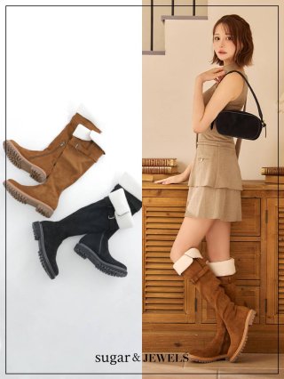 ベルトボアロングブーツ【37-39サイズ/2カラー】[OF02] 【YN