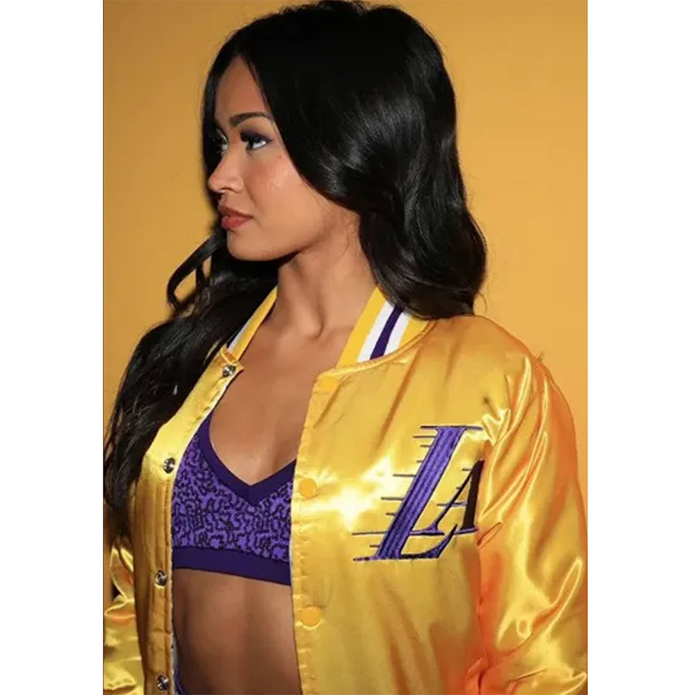 Satin Full-Snap Los Angeles Lakers Yellow Jacket